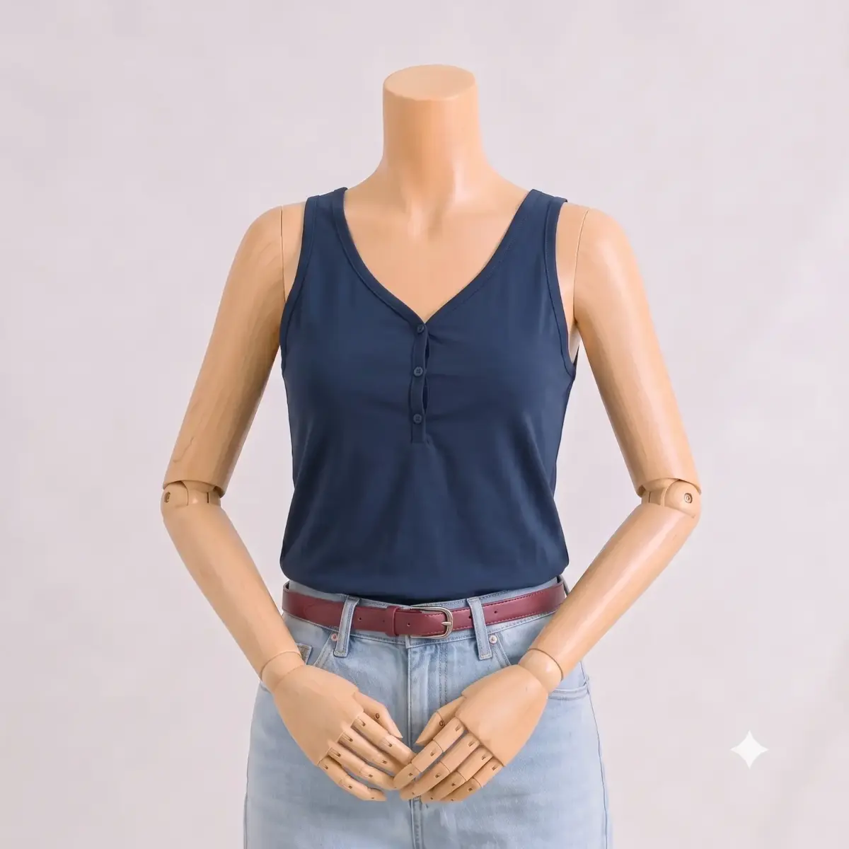 تاپ زنانه بیسیک جلو دکمه | آی بولک