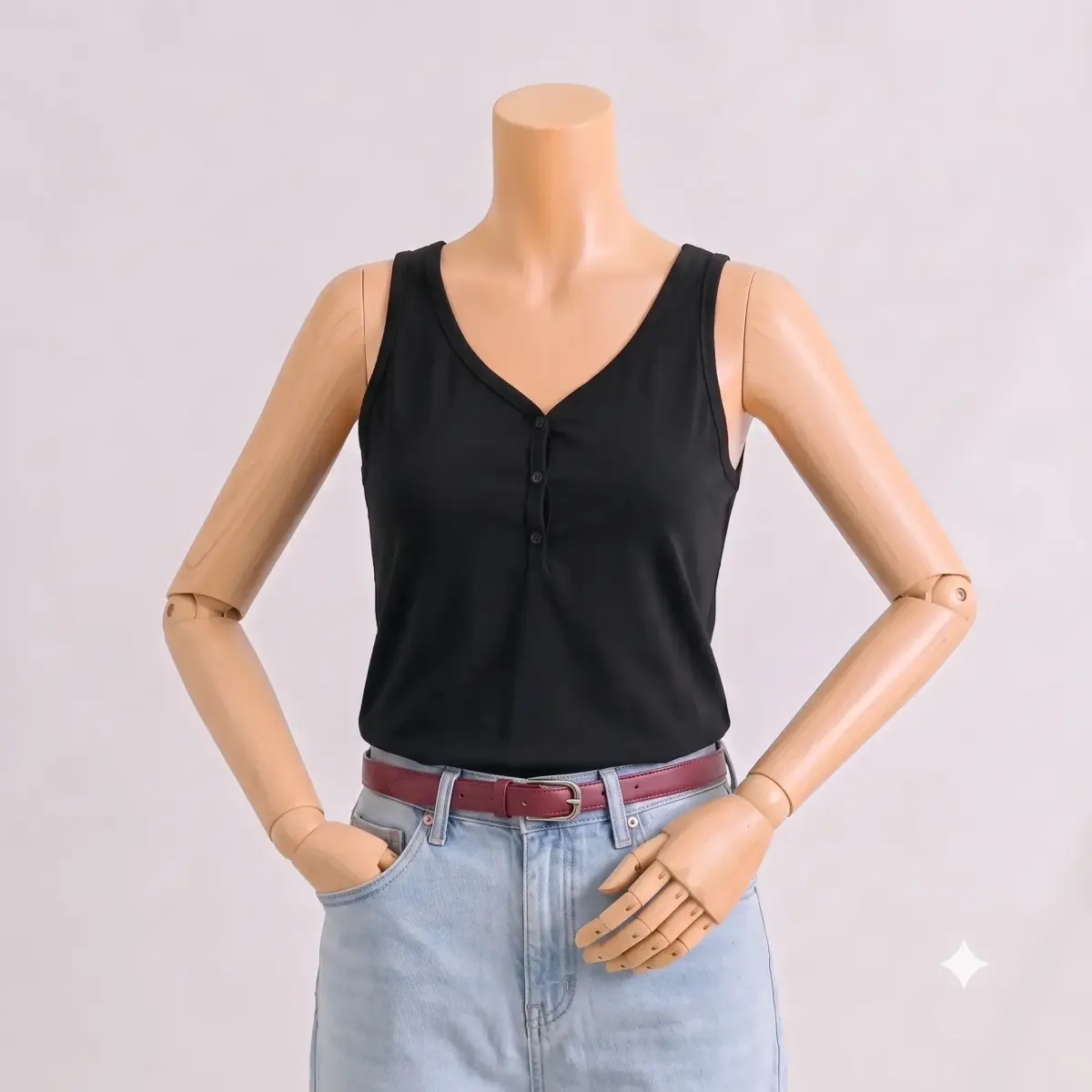 تاپ زنانه بیسیک جلو دکمه | آی بولک