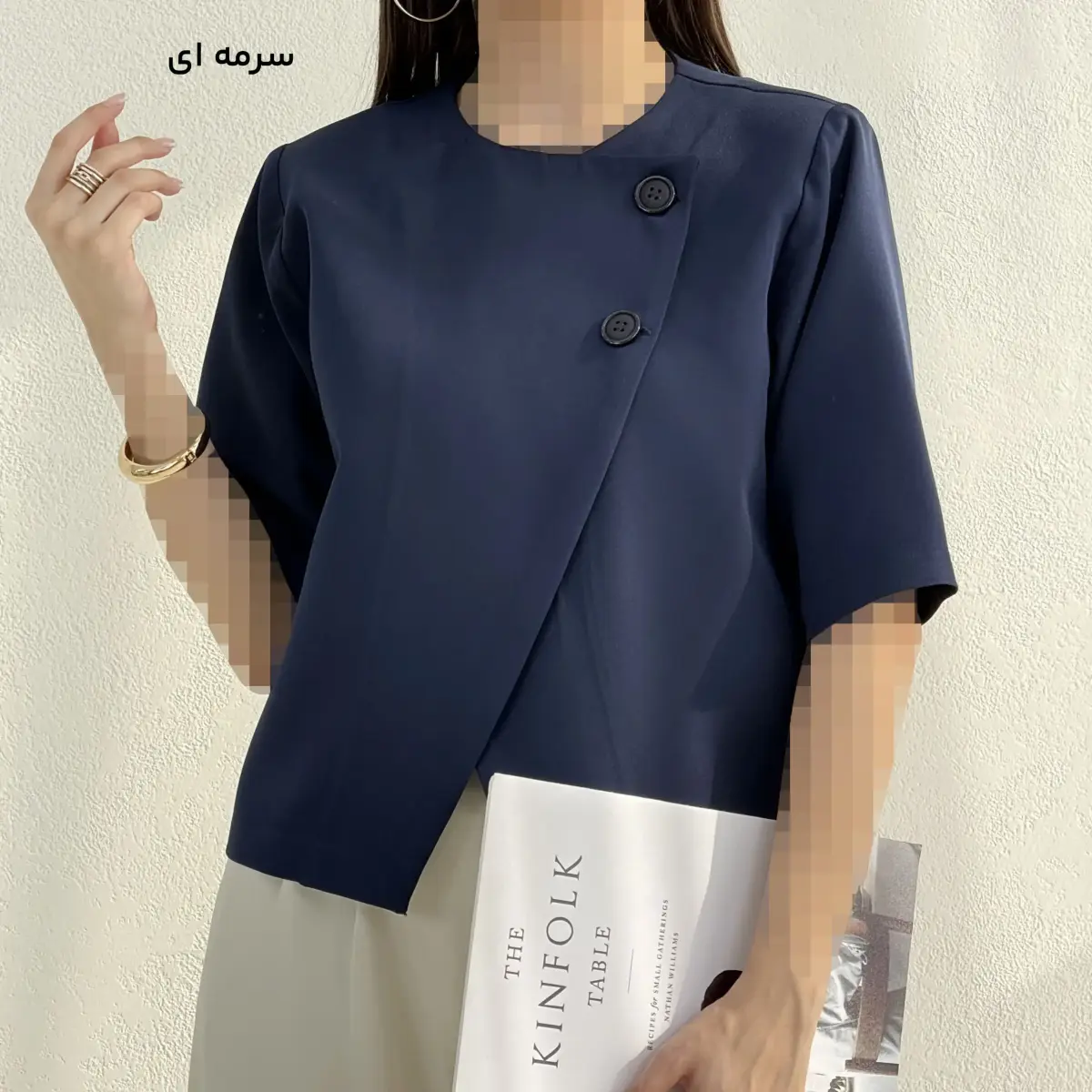 کت زنانه کرپ آستین سه ربع | آی بولک