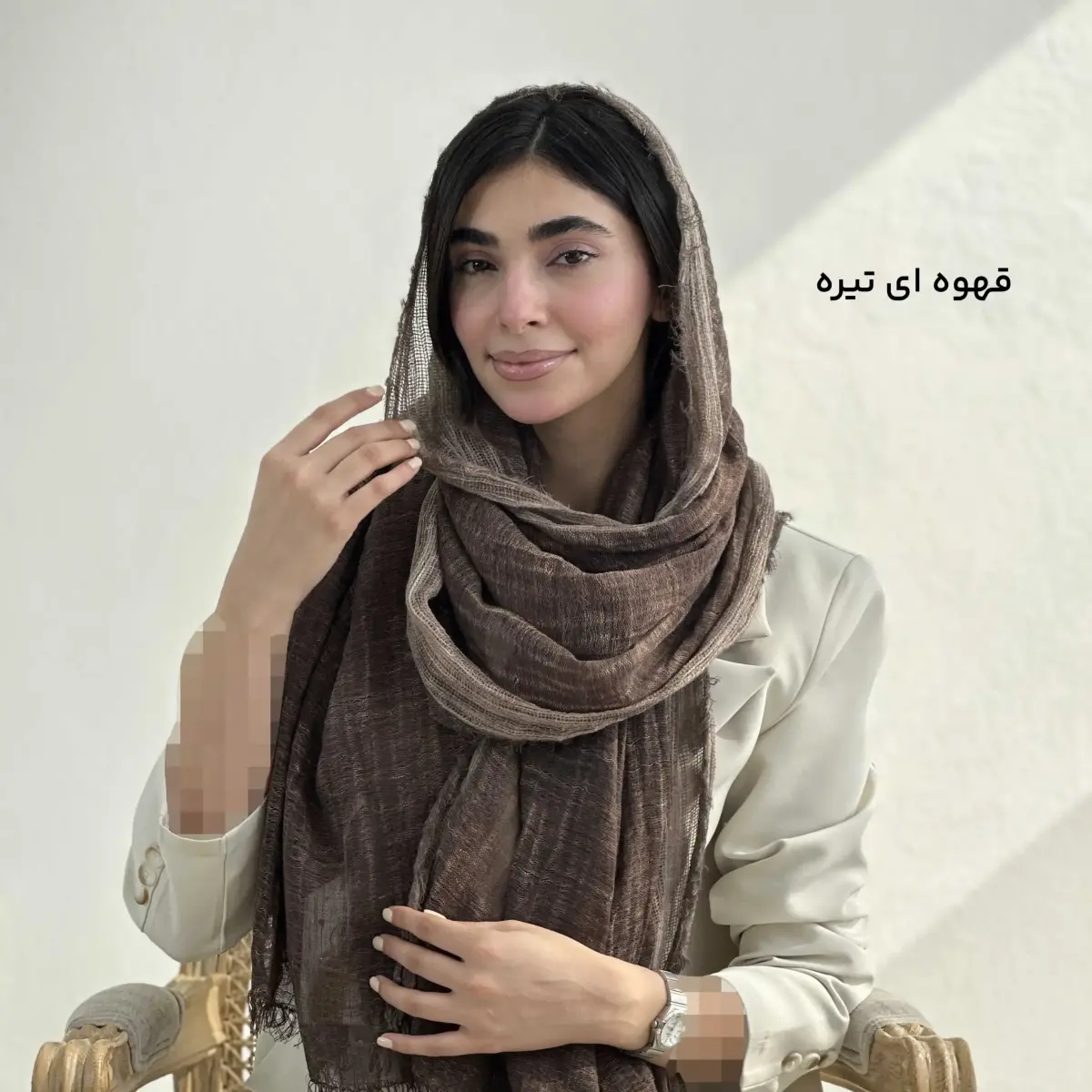 شال زنانه لینن حصیری مادمازل | آی بولک