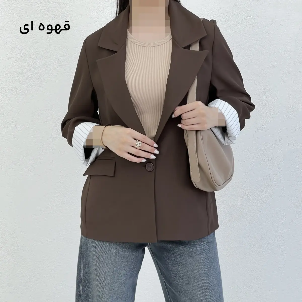 کت کرپ زنانه آستین راه راه | آی بولک