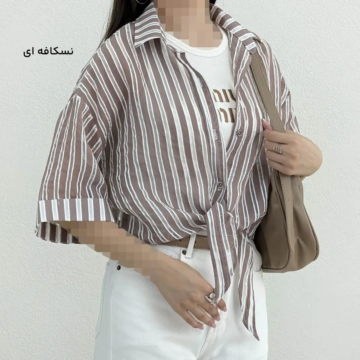شومیز زنانه دو تیکه پری جلو گره ای | آی بولک