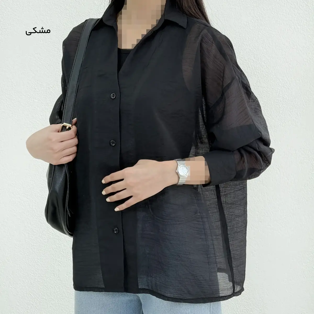 شومیز زنانه شیشه ای یقه مردانه | آی بولک