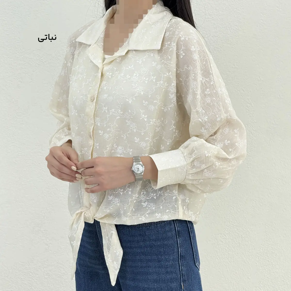 شومیز زنانه گره ای طرح گل | آی بولک