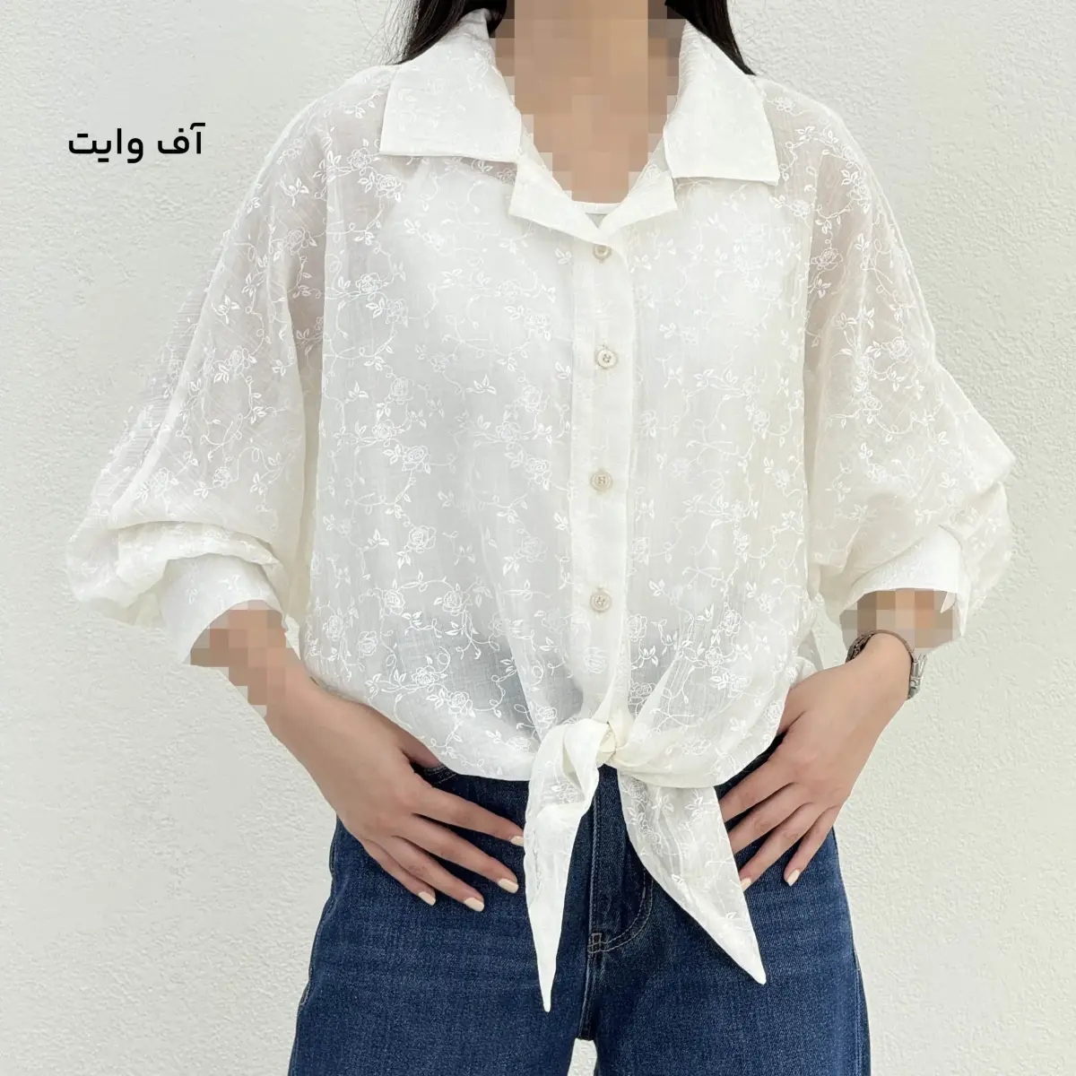 شومیز زنانه گره ای طرح گل | آی بولک