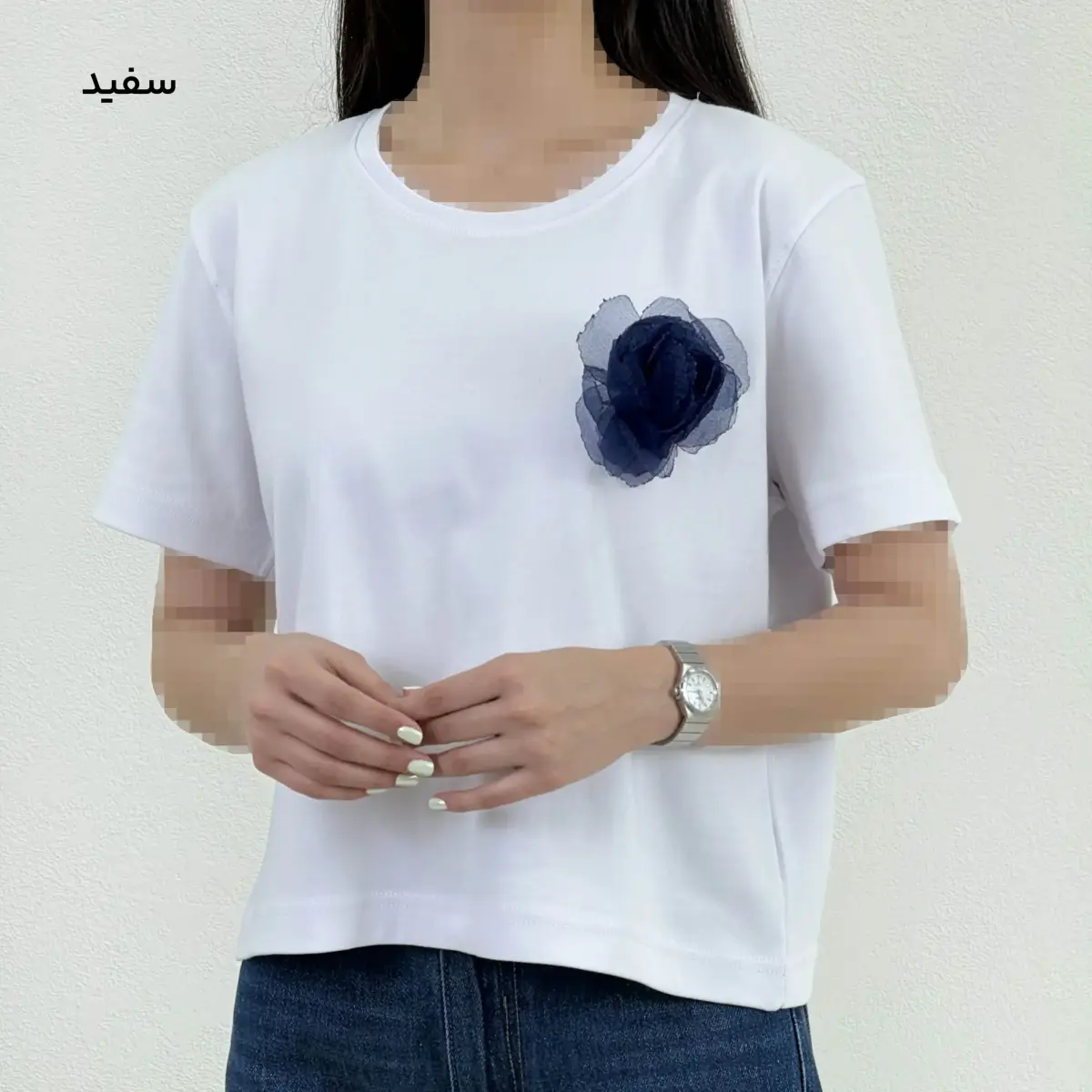 تیشرت زنانه گل توری | آی بولک