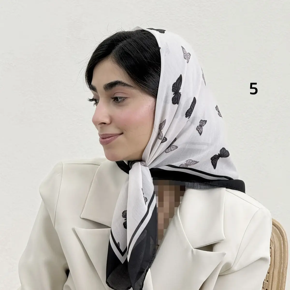 مینی اسکارف زنانه نخی طرحدار | آی بولک