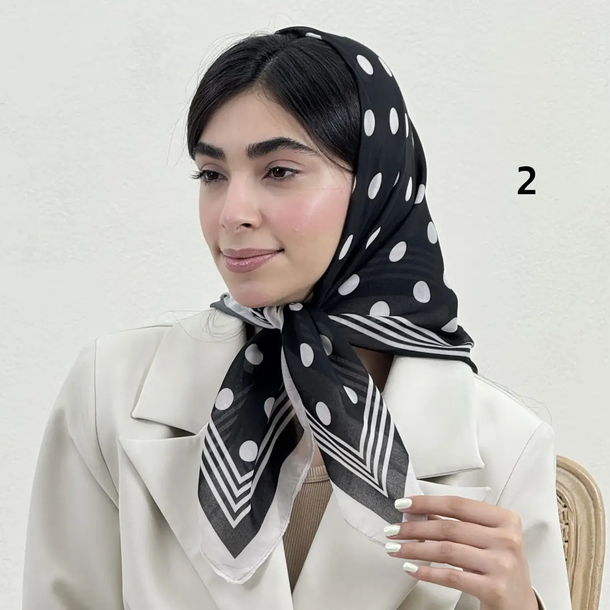 مینی اسکارف زنانه نخی طرحدار | آی بولک
