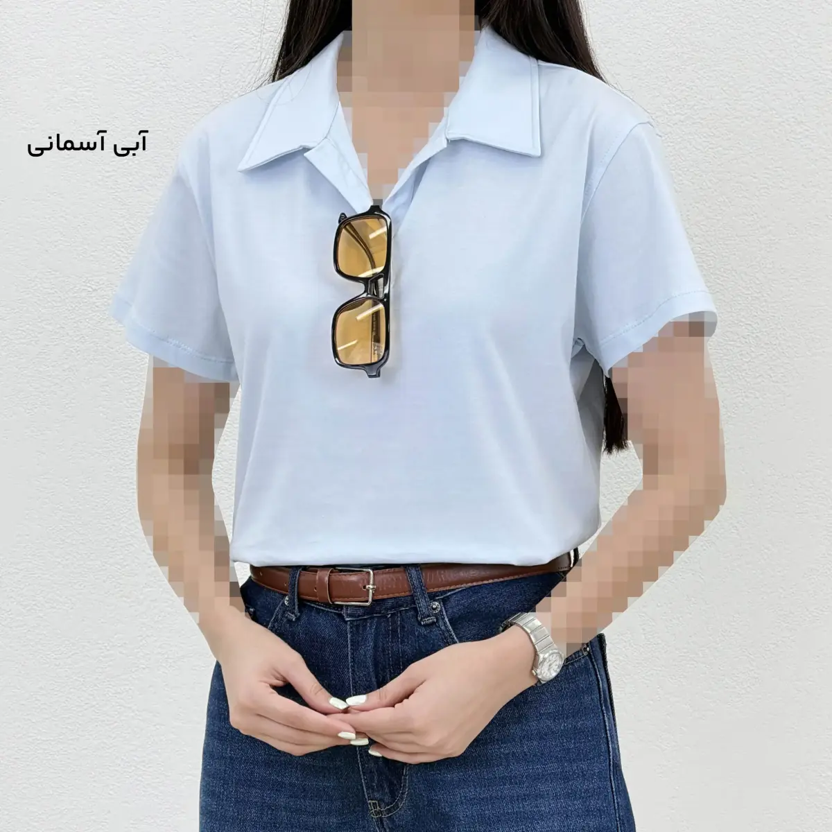 پولوشرت زنانه یقه شکاری بیسیک | آی بولک
