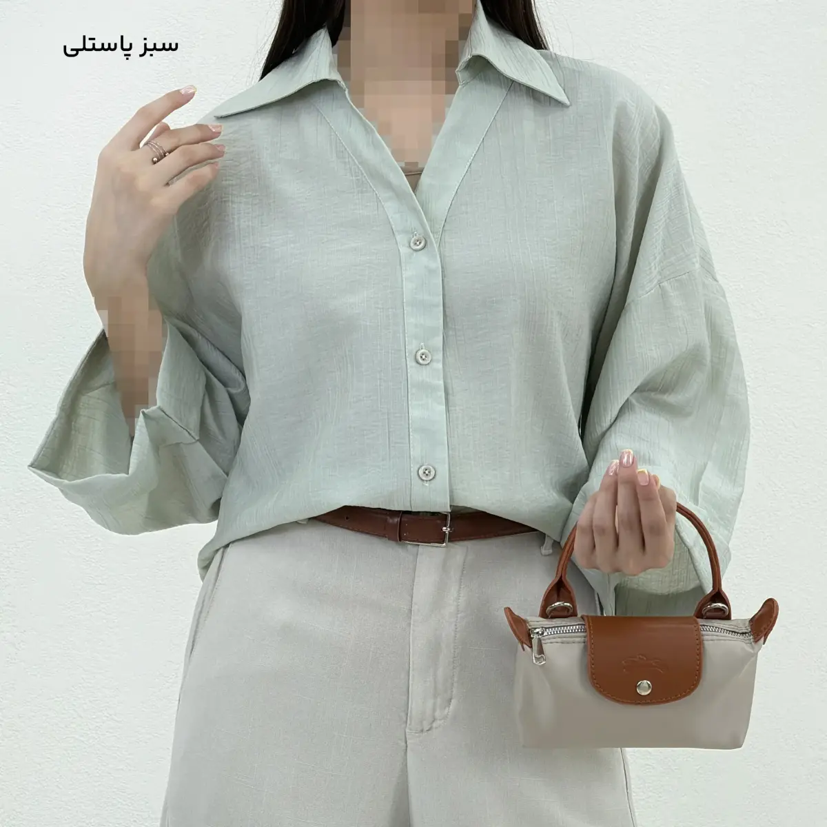شومیز زنانه شیشه ای آستین دوبل | آی بولک
