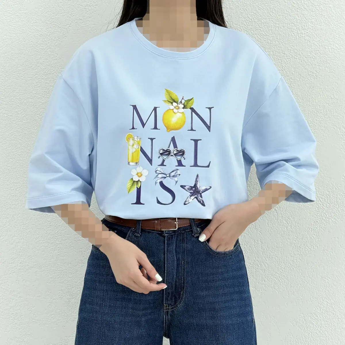 تیشرت زنانه باکسی Monalisa | آی بولک