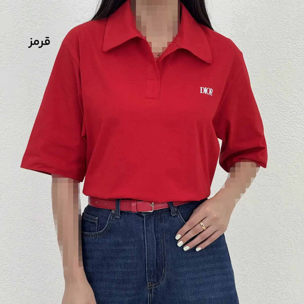 پولوشرت زنانه یقه شکاری DIOR | آی بولک