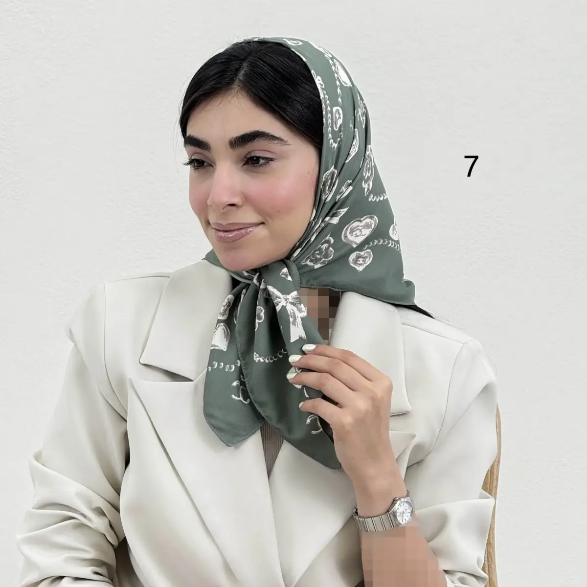 مینی اسکارف زنانه تویل قلبی | آی بولک