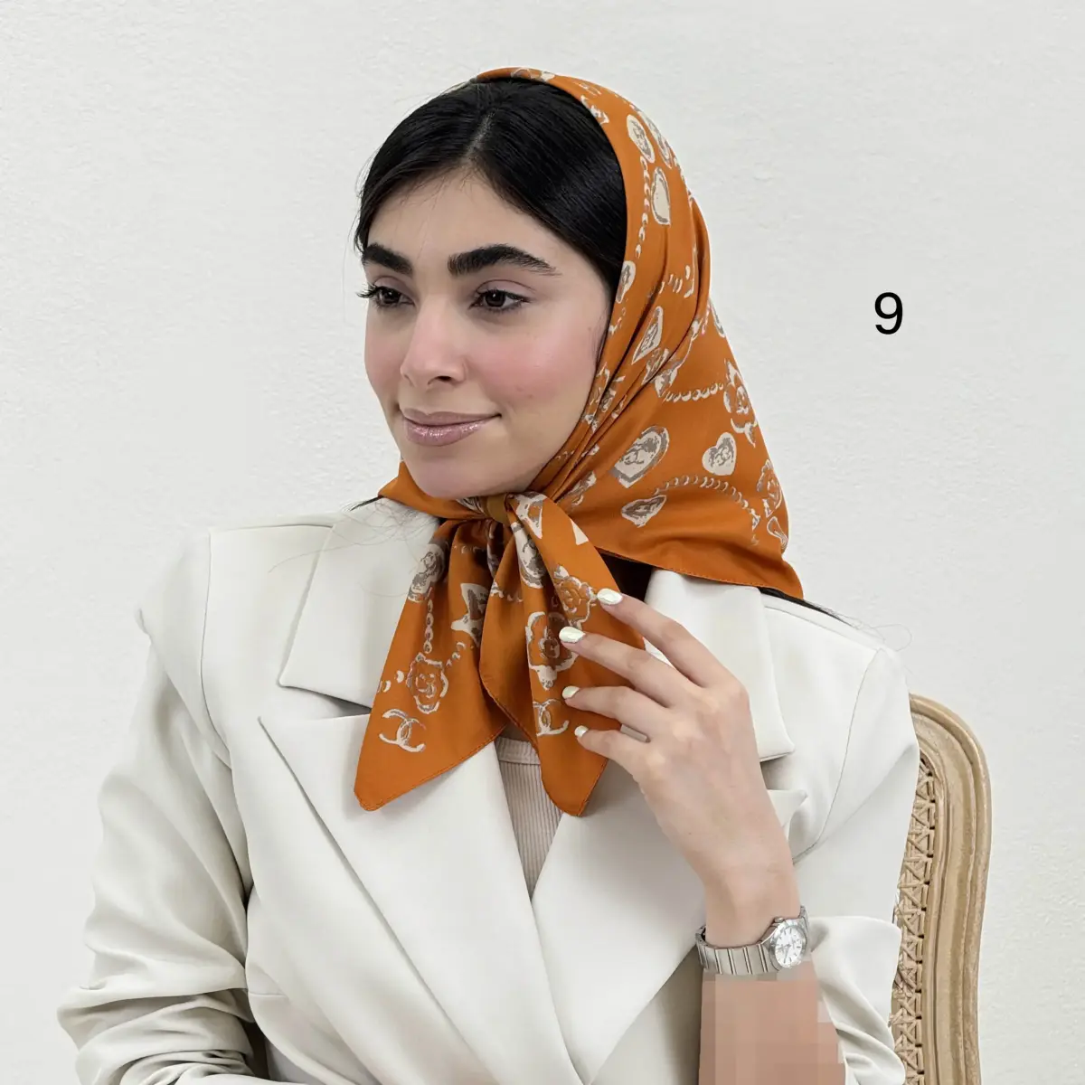 مینی اسکارف زنانه تویل قلبی | آی بولک