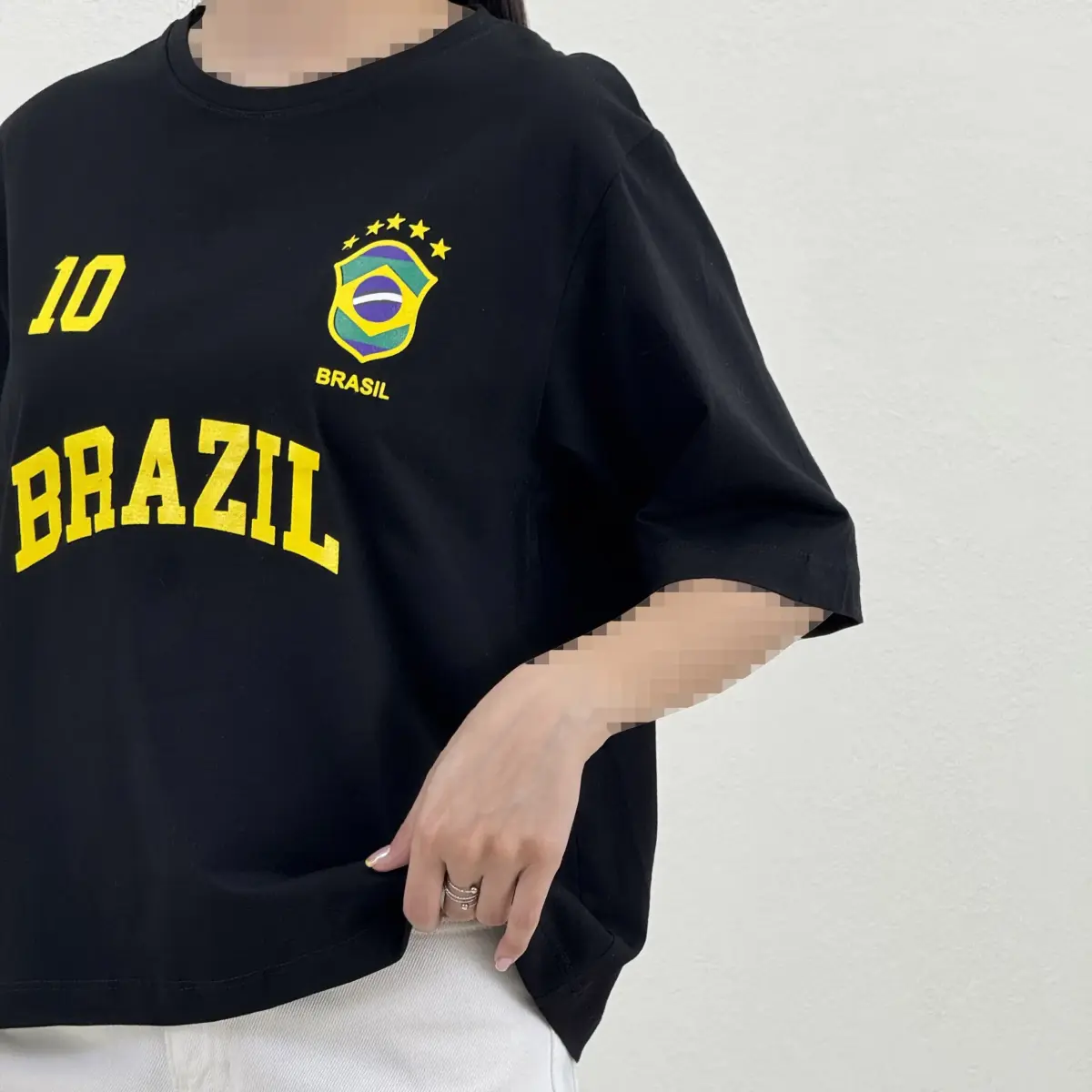 تیشرت زنانه یقه گرد BRASIL | آی بولک