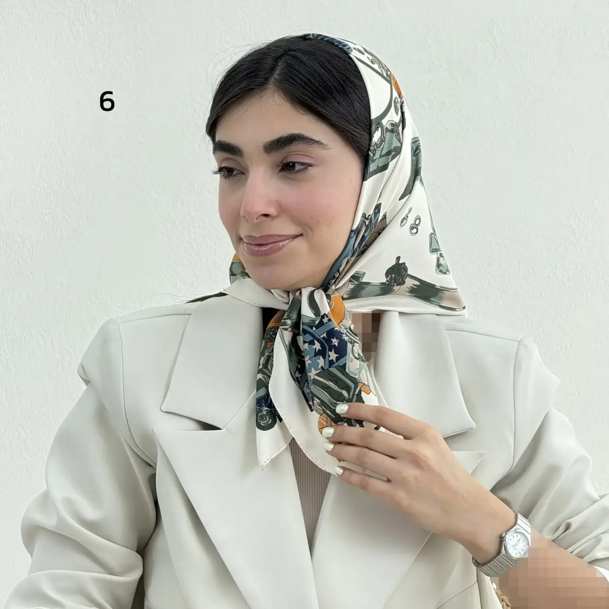 مینی اسکارف زنانه تویل طرحدار | آی بولک
