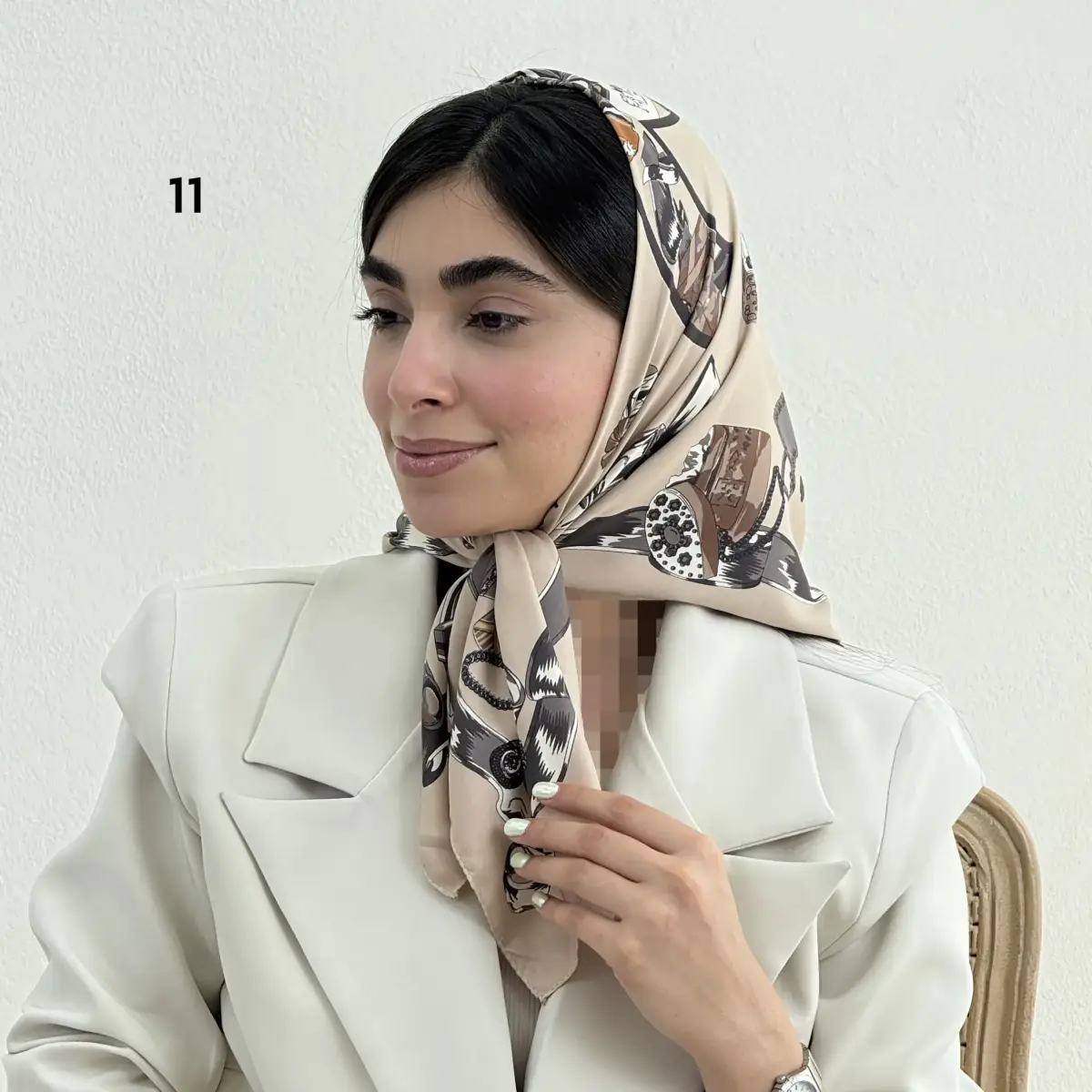 مینی اسکارف زنانه تویل طرحدار | آی بولک