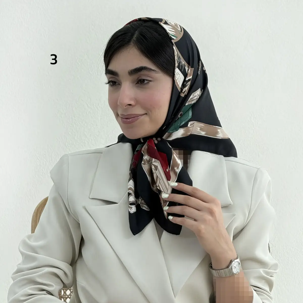 مینی اسکارف زنانه تویل طرحدار | آی بولک