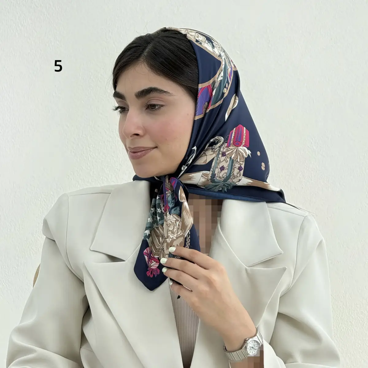 مینی اسکارف زنانه تویل طرحدار | آی بولک
