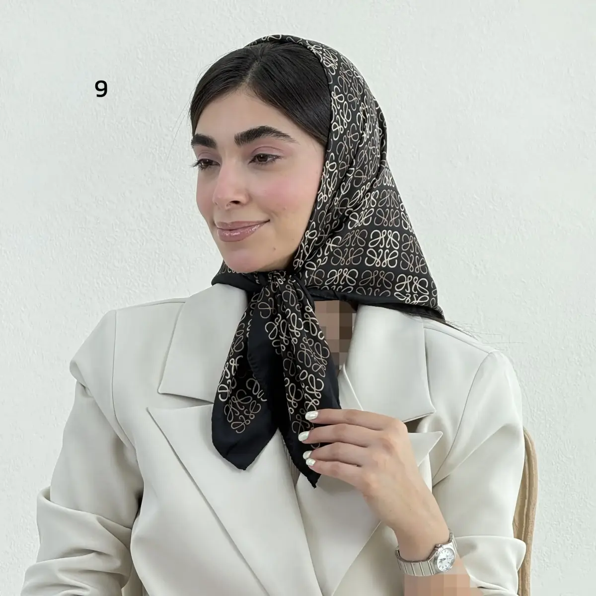 مینی اسکارف زنانه تویل طرحدار | آی بولک