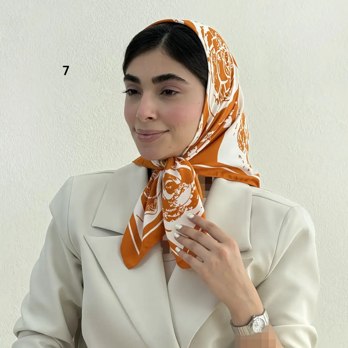 مینی اسکارف زنانه چنل گل تویل | آی بولک