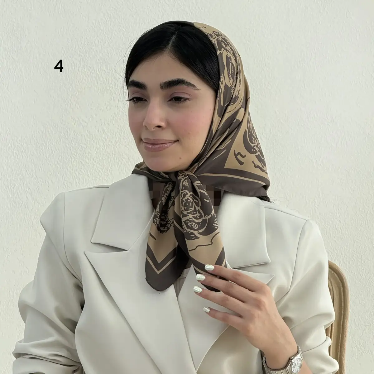 مینی اسکارف زنانه چنل گل تویل | آی بولک