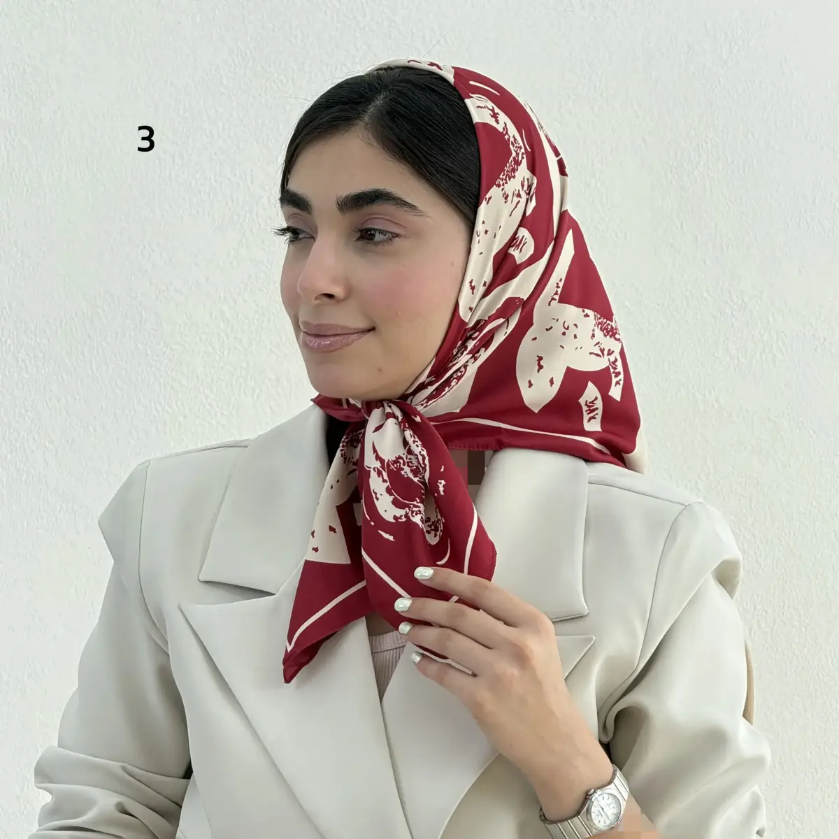 مینی اسکارف زنانه چنل گل تویل | آی بولک