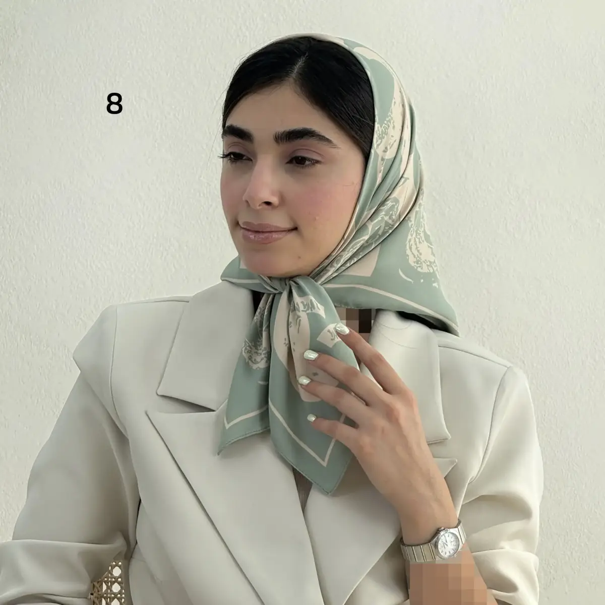 مینی اسکارف زنانه چنل گل تویل | آی بولک
