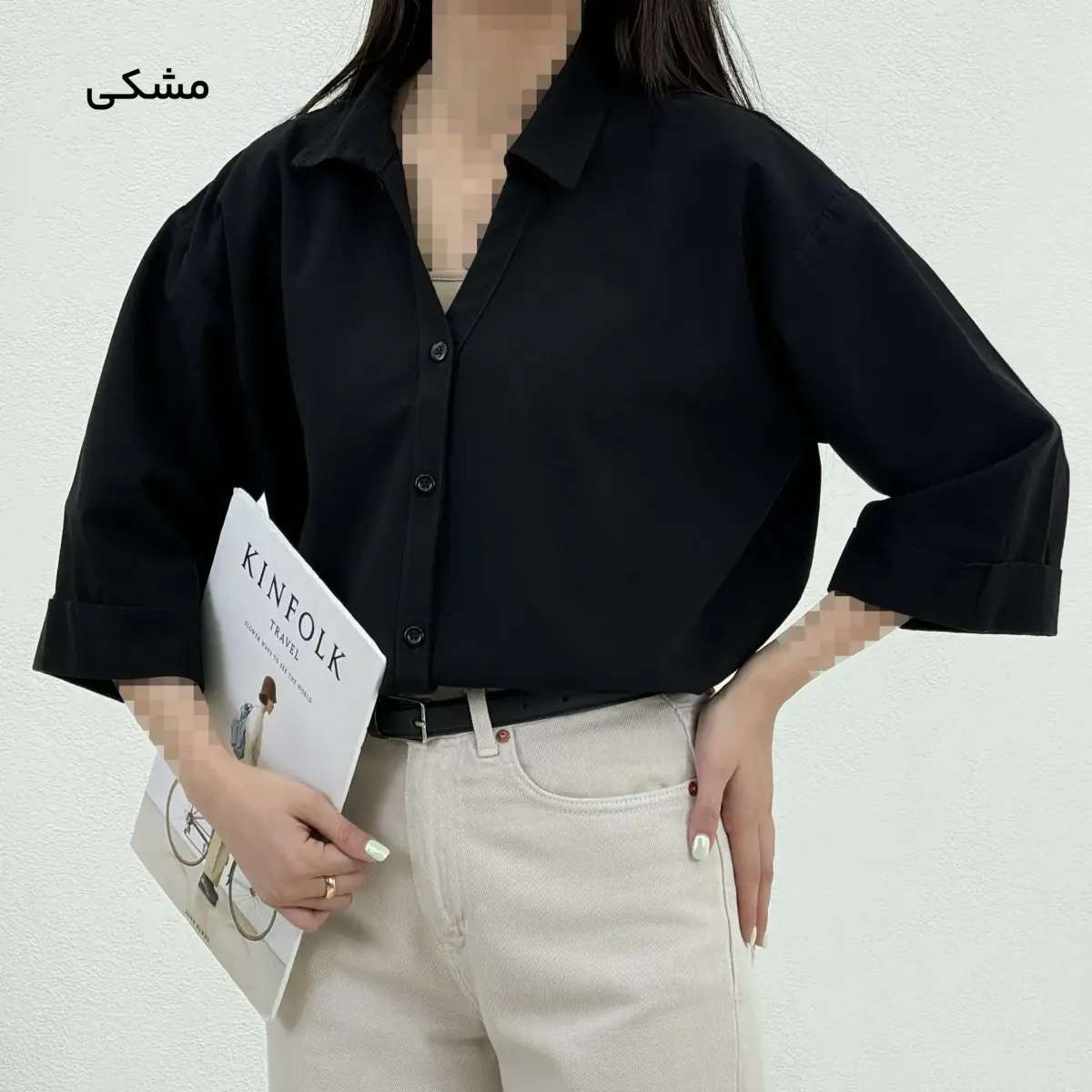 شومیز زنانه لینن آستین سه ربع | آی بولک