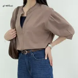 بلوز زنانه لینن یقه فرنچ | آی بولک