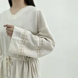 پیراهن بلند زنانه لینن کمر گت | آی بولک