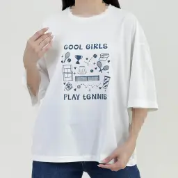 تیشرت زنانه باکسی سفید GIRLS | آی بولک