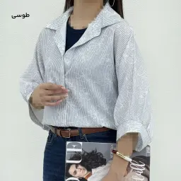 شومیز زنانه راه راه طرح گل | آی بولک
