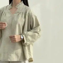 تونیک زنانه لینن یقه‌ چین | آی بولک