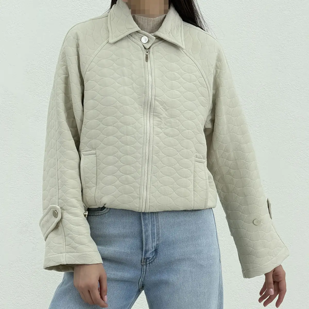 بامبرجکت زنانه طرح هندسی | آی بولک