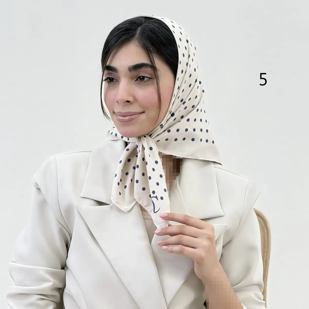 مینی اسکارف زنانه خالخالی تویل | آی بولک