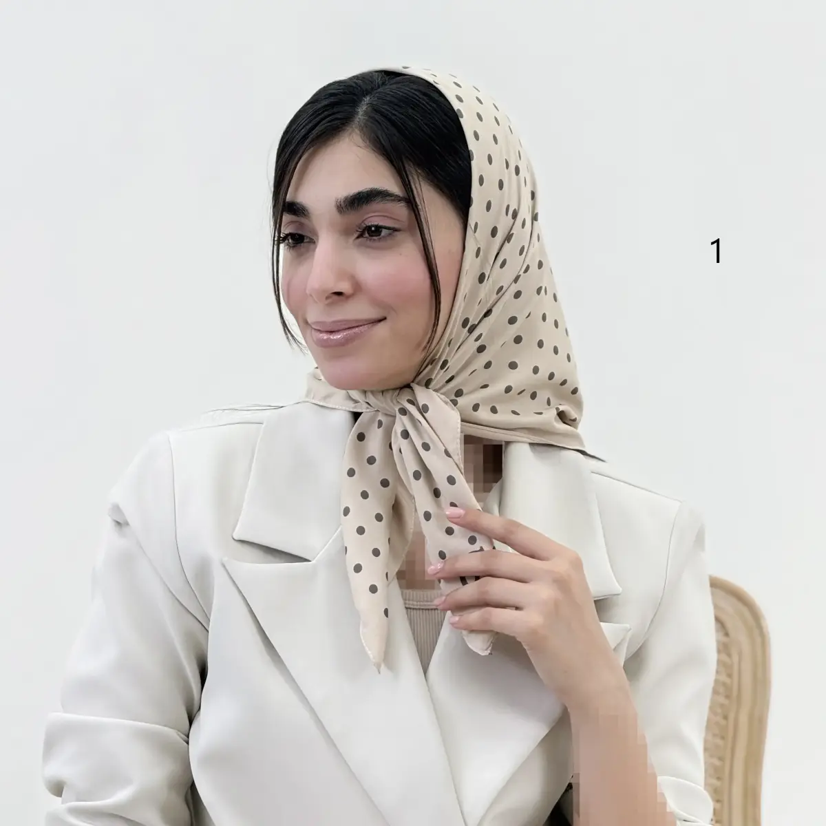 مینی اسکارف زنانه خالخالی تویل | آی بولک