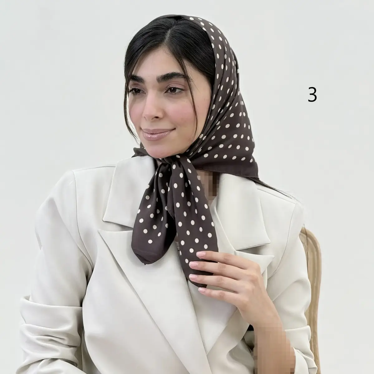 مینی اسکارف زنانه خالخالی تویل | آی بولک