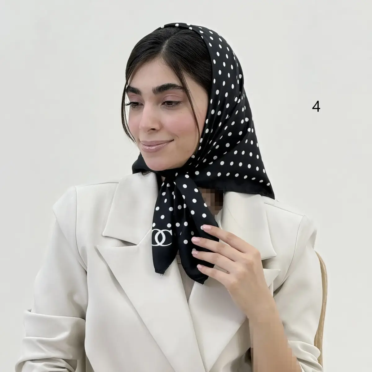 مینی اسکارف زنانه خالخالی تویل | آی بولک