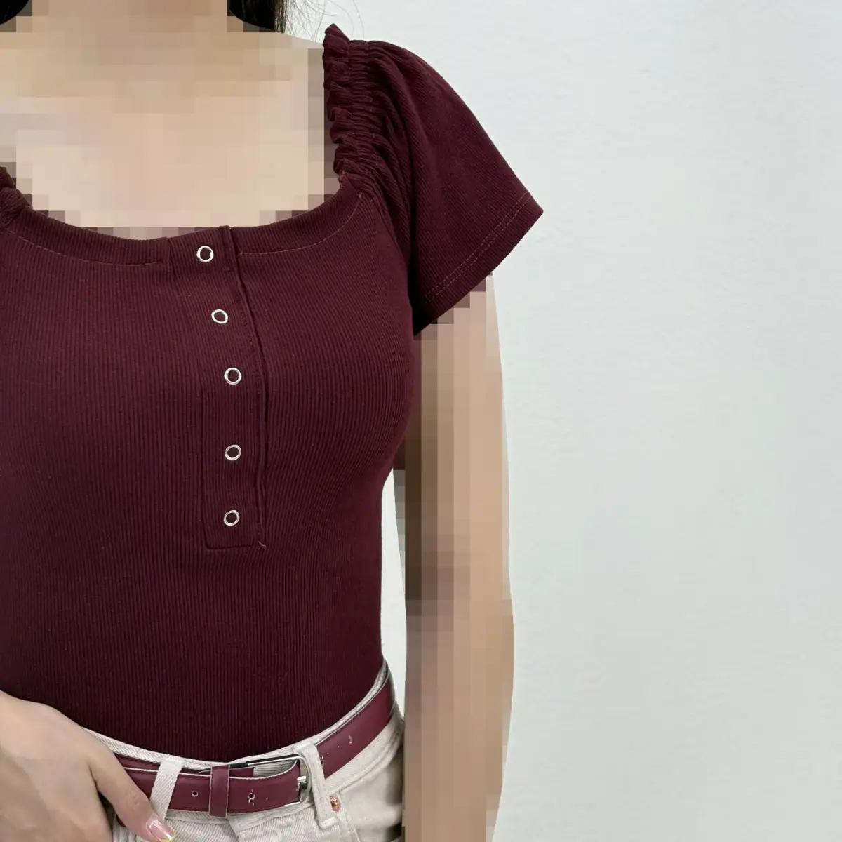 بادی زنانه کبریتی آستین پفی | آی بولک
