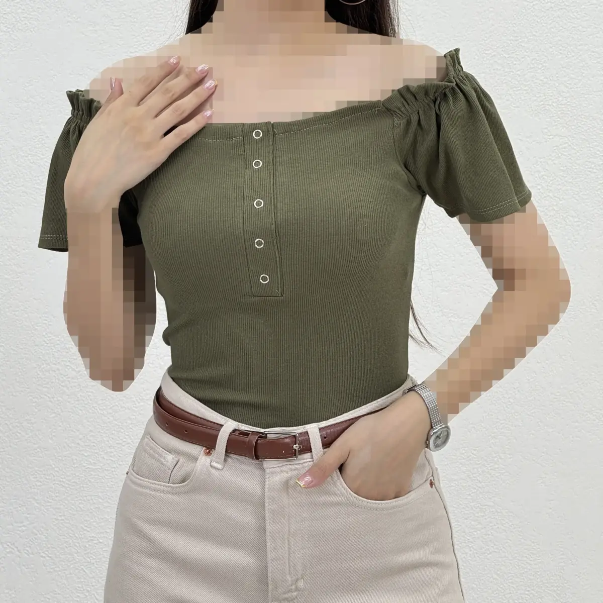 بادی زنانه کبریتی آستین پفی | آی بولک