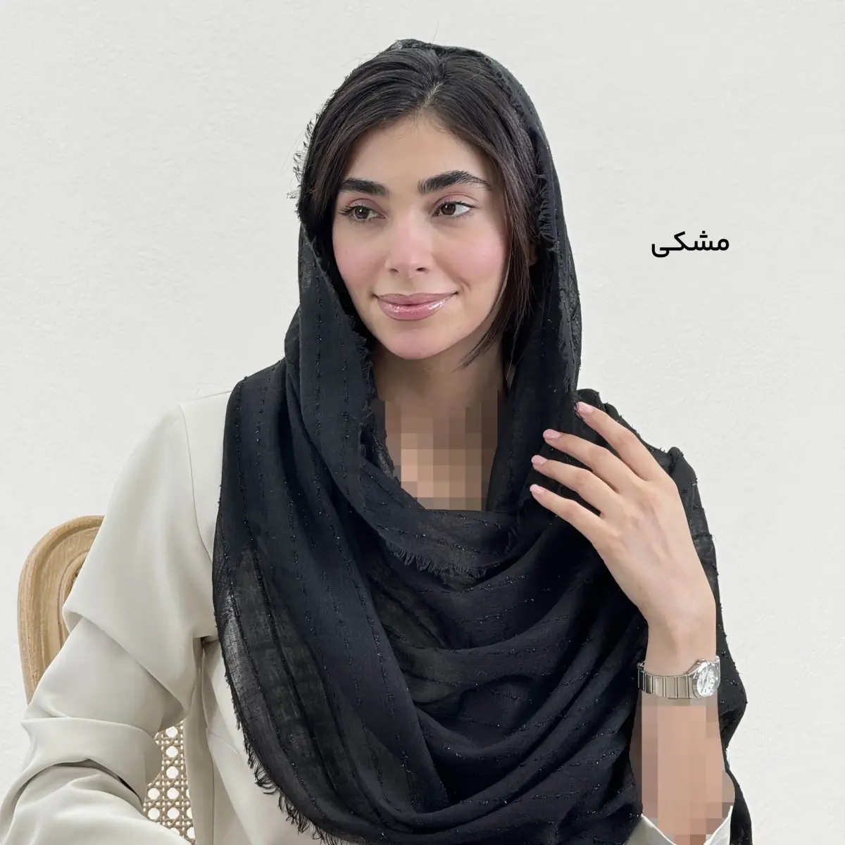 شال زنانه نخی رگه شاین دار | آی بولک