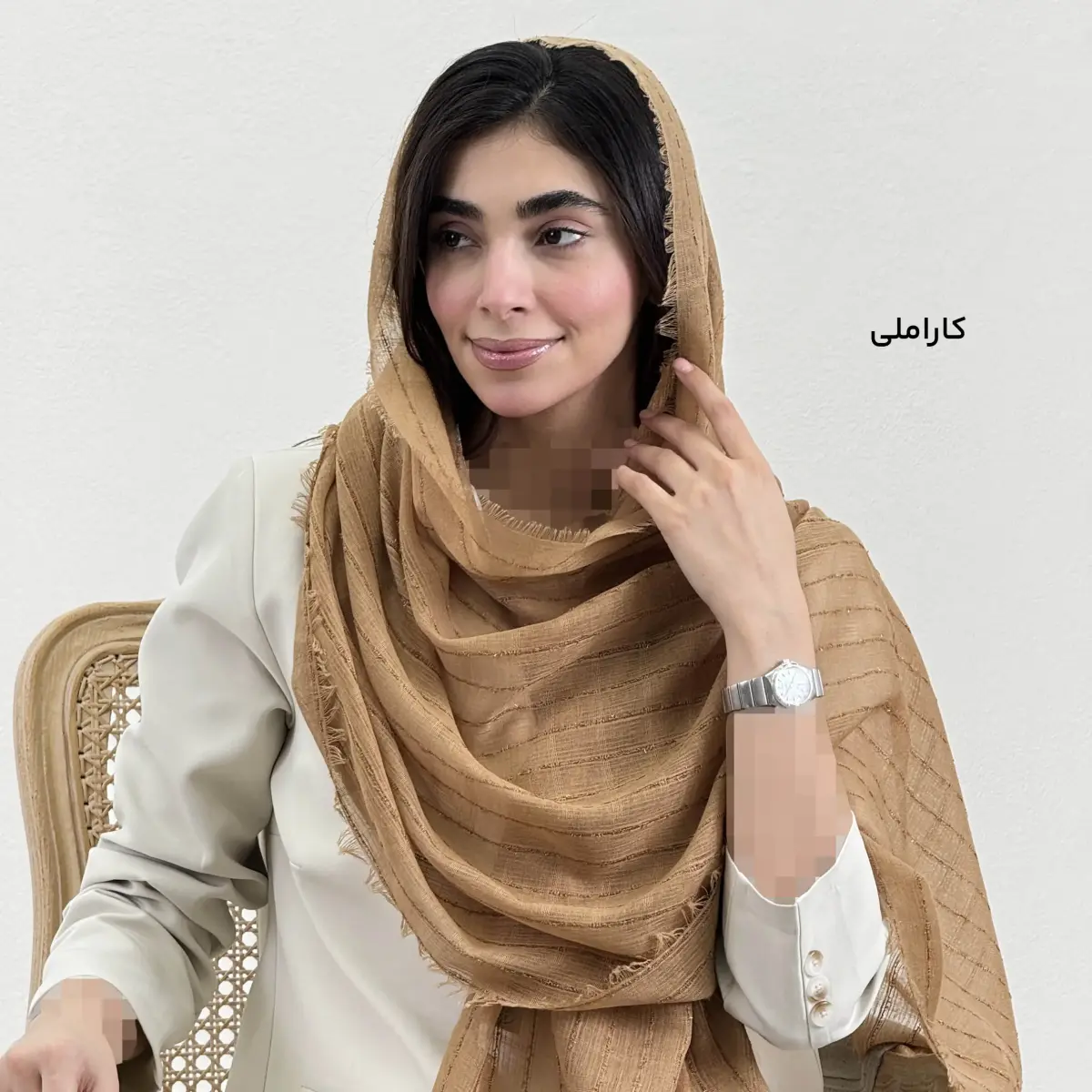 شال زنانه نخی رگه شاین دار | آی بولک