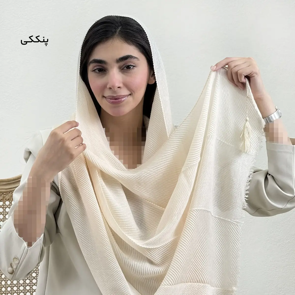 شال زنانه پلیسه کارملا | آی بولک
