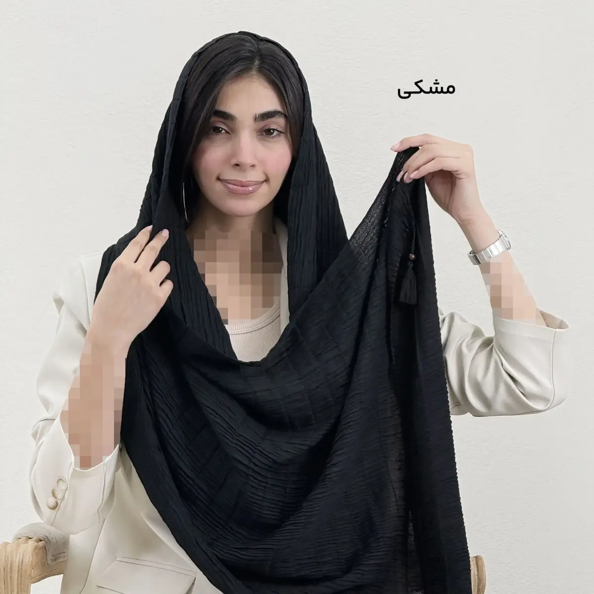 شال زنانه پلیسه طرح دار | آی بولک
