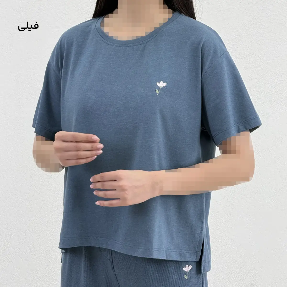 تیشرت زنانه یقه گرد گلدوزی | آی بولک