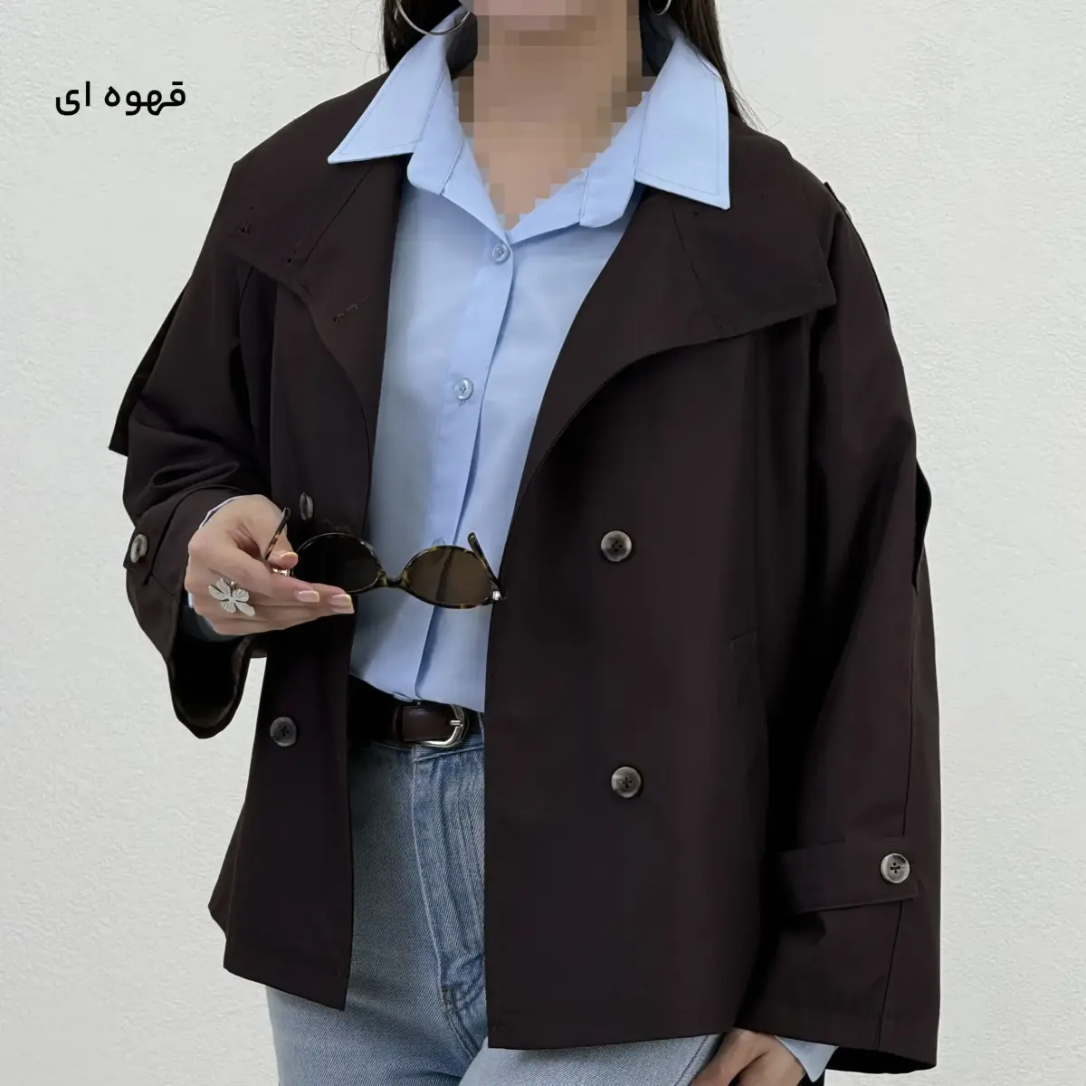 ترنچ کت زنانه کمربند دار کتان | آی بولک