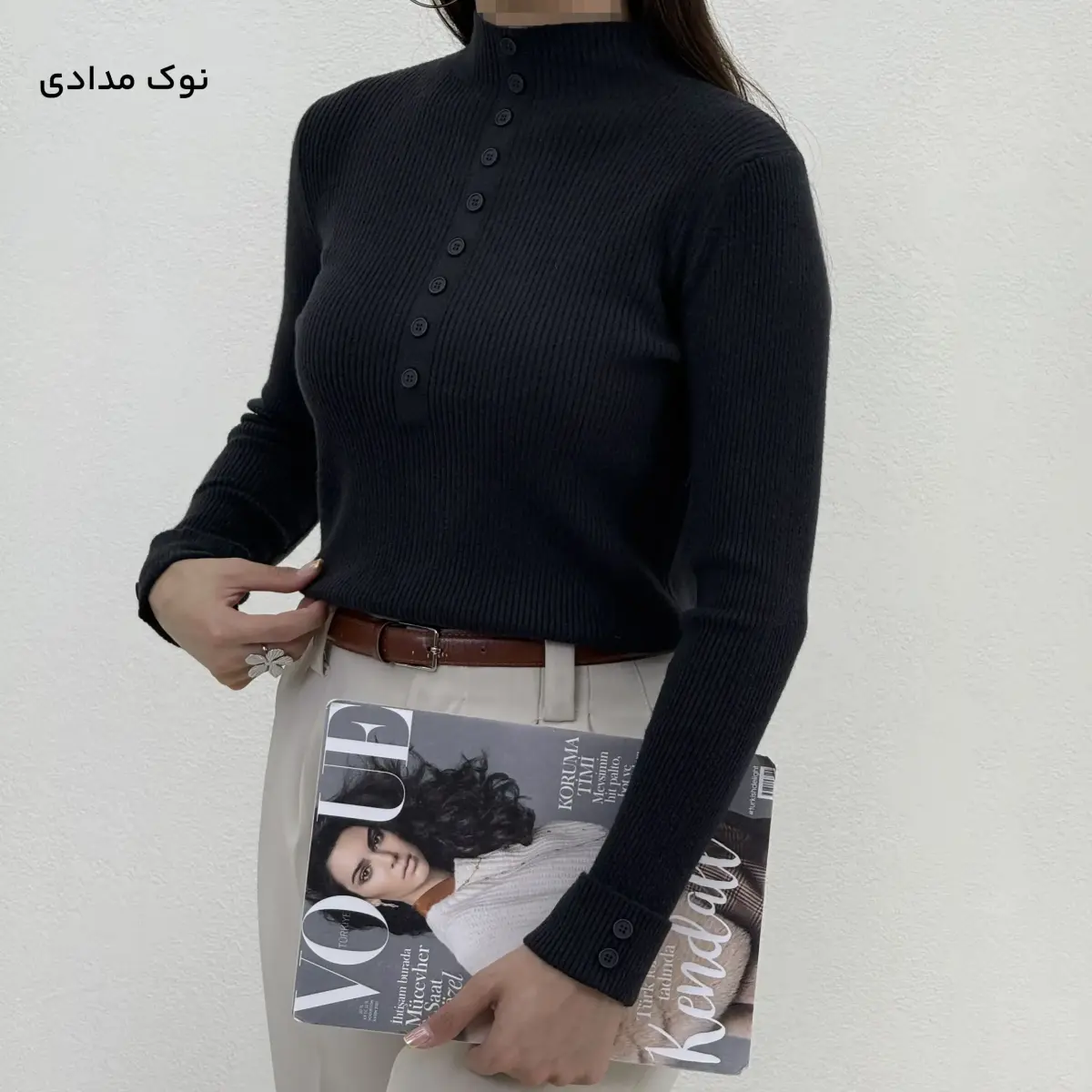 بلوز بافت زنانه مچ‌ دکمه | آی بولک