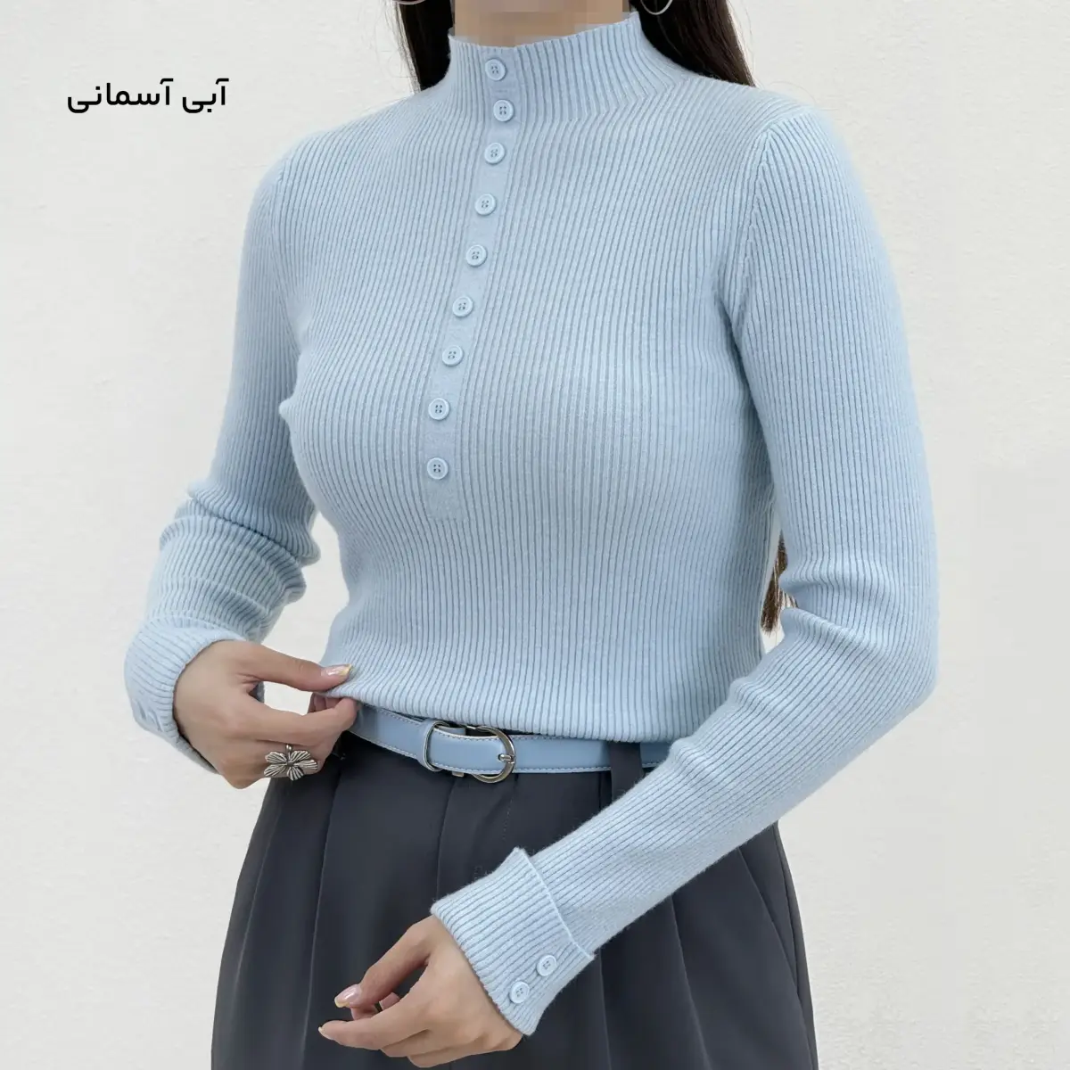 بلوز بافت زنانه مچ‌ دکمه | آی بولک