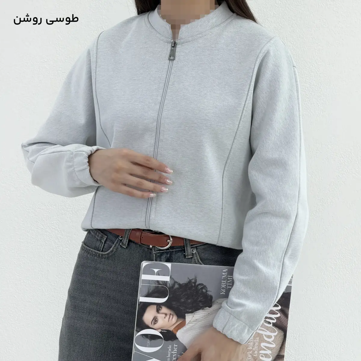 سویشرت زنانه یقه فرنچ لاکرا | آی بولک